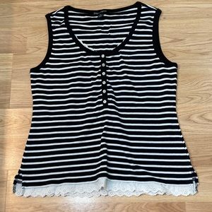 Black and white striped tank top